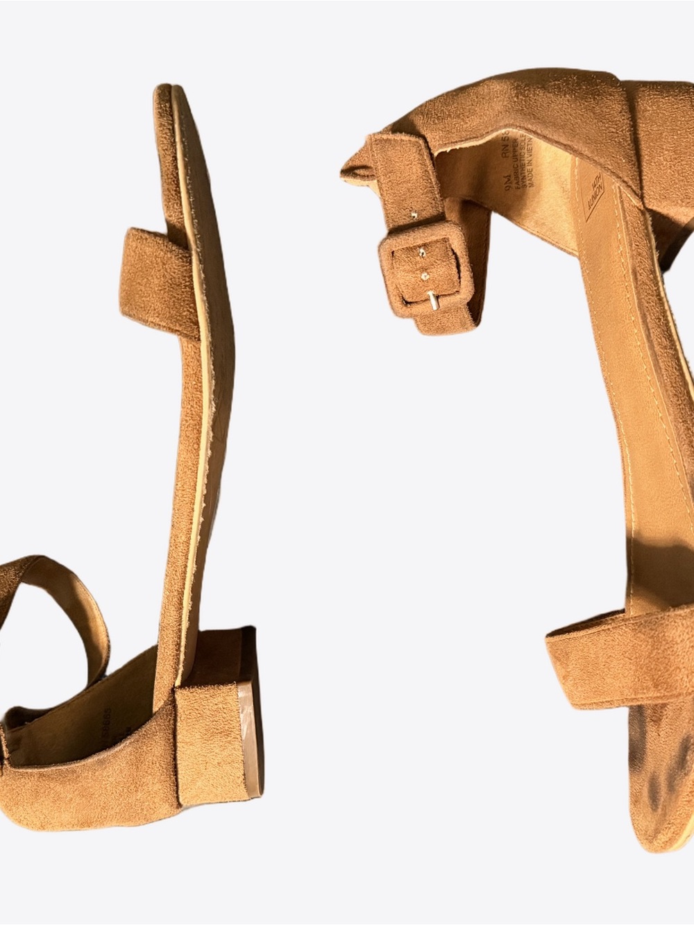14th & Union Tan Suede Sandals With Ankle Strap